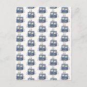 Goofy Square Blue Cartoon Guy Briefkaart (Voorkant)