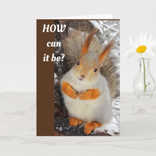 GOOFY SQUIRREL SAYS HAPPY **50th** Kaart (Kleine Plant)