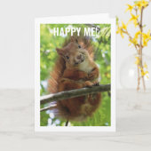 GOOFY SQUIRREL ZEGT HAPPY 40th BIRTHDAY! Kaart (Gele Bloem)