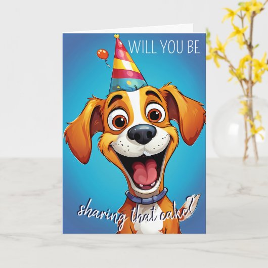 Goofy verjaardag pup! Voor iedereen die van honden Kaart (Gele Bloem)