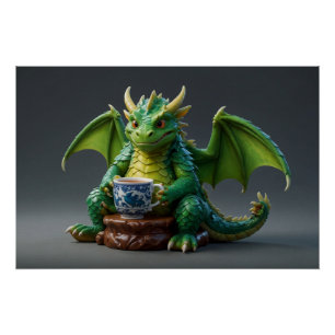 Goofy Welsh Dragon Drink Tea Perfect Poster