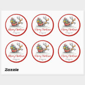 Goofy whimsical reindeer sticker funny deer print (Vel)