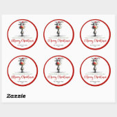 Goofy whimsical reindeer sticker red green charm (Vel)