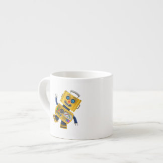 Goofy yellow speelgoed robot espresso kop