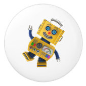 Goofy yellow speelgoed robot keramische knop (Voorkant)