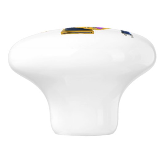 Goofy yellow speelgoed robot keramische knop (Zijkant)