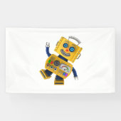 Goofy yellow speelgoed robot spandoek (Horizontaal)