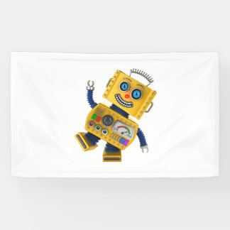 Goofy yellow speelgoed robot spandoek