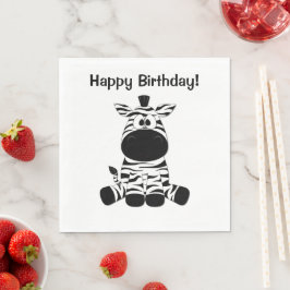 Goofy Zebra Happy Birthday Servet