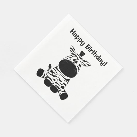 Goofy Zebra Happy Birthday Servet (Hoek)