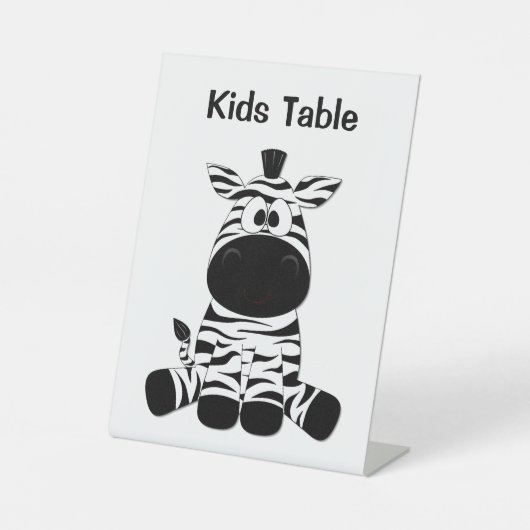 Goofy Zebra Kinder Table Wedding Idea Reclamebord Met Voetstuk (Voorkant)