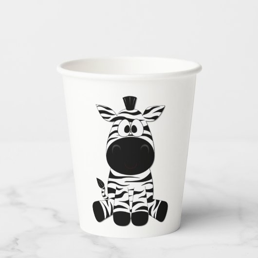 Goofy Zebra Papieren Bekers (Achterkant)