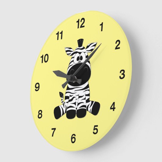 Goofy Zebra Yellow Grote Klok (Hoek)