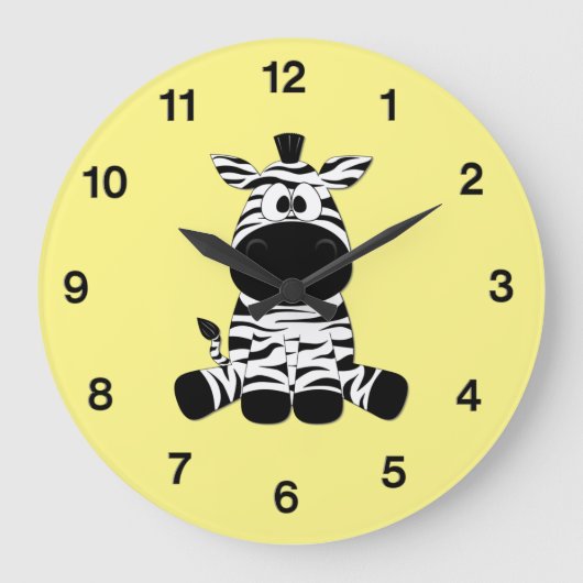 Goofy Zebra Yellow Grote Klok (Voorkant)