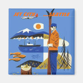 GOOGIE JET CITY SOUVENIRMAGNEET SEATTLE WASHINGTON MAGNEET (Voorkant)