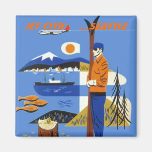 GOOGIE JET CITY SOUVENIRMAGNEET SEATTLE WASHINGTON MAGNEET