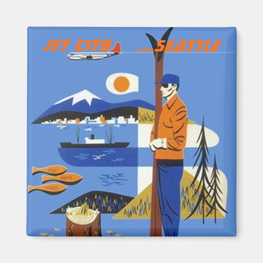 GOOGIE JET CITY SOUVENIRMAGNEET SEATTLE WASHINGTON MAGNEET (Voorkant)