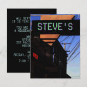 GOOGIE NEON SIGN (w/jouw naam) ~ INVITATIE Kaart (Voorkant / Achterkant)