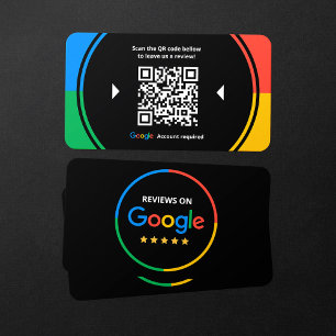 Google 5-sterrenbeoordelingen QR-code voor bedrijf Visitekaartje