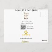 Google beoordeel ons recensie bestelling aankoop b briefkaart (Achterkant)