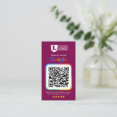 Google beoordelingskaart met QR-code Visitekaartje (Staand voorkant)