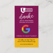 Google beoordelingskaart met QR-code Visitekaartje (Achterkant)