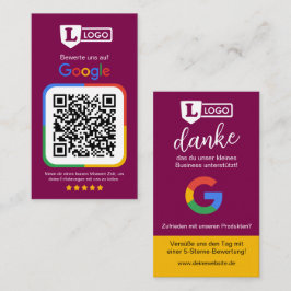 Google beoordelingskaart met QR-code Visitekaartje
