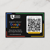 Google beoordelingskaart met QR-code visitekaartje (Achterkant)