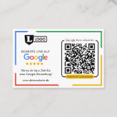 Google beoordelingskaart met QR-code visitekaartje (Voorkant)