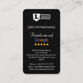 Google beoordelingskaart met QR-code Visitekaartje (Achterkant)