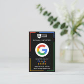 Google beoordelingskaart met QR-code visitekaartje (Staand voorkant)