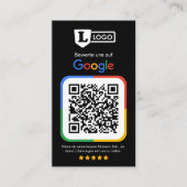 Google beoordelingskaart met QR-code Visitekaartje (Voorkant)