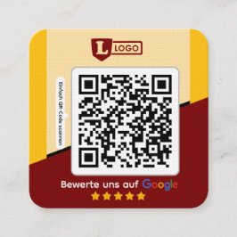 Google beoordelingskaart met QR-code zakelijke kaa Vierkante Visitekaartje