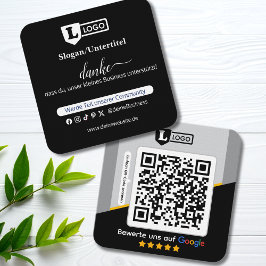 Google beoordelingskaart met QR-code zakelijke kaa Vierkante Visitekaartje