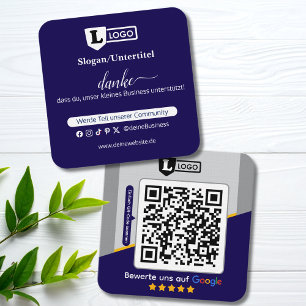 Google beoordelingskaart met QR-code zakelijke kaa Vierkante Visitekaartje