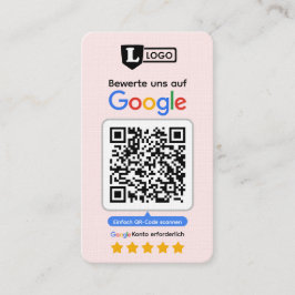 Google beoordelingskaart met QR-code zakelijke kaa Visitekaartje