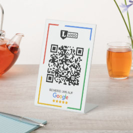 Google Bewertungs mit QR code  Reclamebord Met Voetstuk