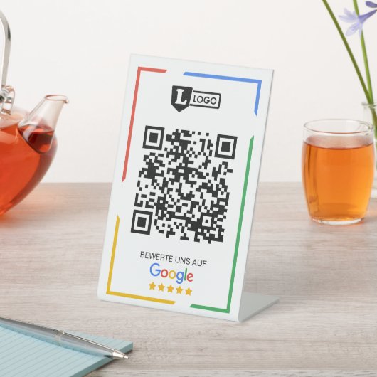 Google Bewertungs mit QR code  Reclamebord Met Voetstuk (Insitu)