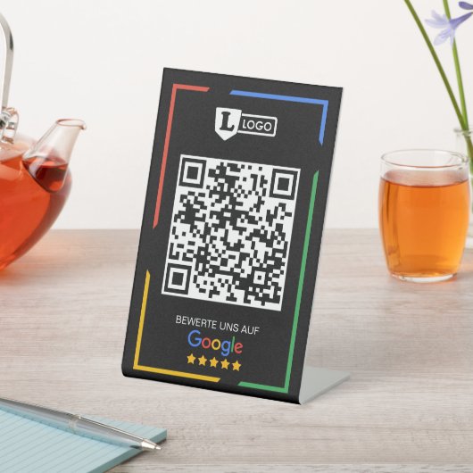 Google Bewertungs mit QR code  Reclamebord Met Voetstuk (Insitu)