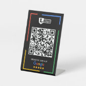 Google Bewertungs mit QR code  Reclamebord Met Voetstuk (Voorkant)