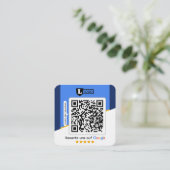 Google Bewertungskarte mit QR code Business Card Vierkante Visitekaartje (Staand voorkant)