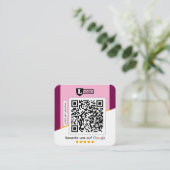 Google Bewertungskarte mit QR code Business Card  Vierkante Visitekaartje (Staand voorkant)