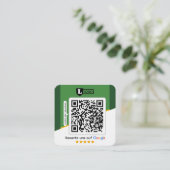 Google Bewertungskarte mit QR code Business Card  Vierkante Visitekaartje (Staand voorkant)