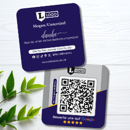 Google Bewertungskarte mit QR code Business Card  Vierkante Visitekaartje