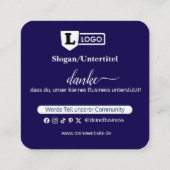 Google Bewertungskarte mit QR code Business Card  Vierkante Visitekaartje (Achterkant)