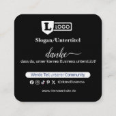 Google Bewertungskarte mit QR code Business Card  Vierkante Visitekaartje (Achterkant)