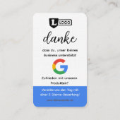 Google Bewertungskarte mit QR code Business Card  Visitekaartje (Achterkant)