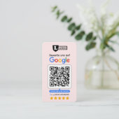 Google Bewertungskarte mit QR code Business Card  Visitekaartje (Staand voorkant)