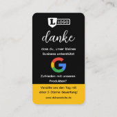 Google Bewertungskarte mit QR code Business Card  Visitekaartje (Achterkant)