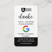 Google Bewertungskarte mit QR code Business Card  Visitekaartje (Achterkant)